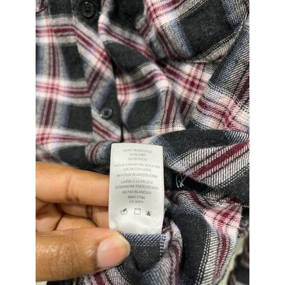 Rails Plaid Long Sleeve Studded Blouse Button Down Shirt Sz XS - Picture 5 of 8